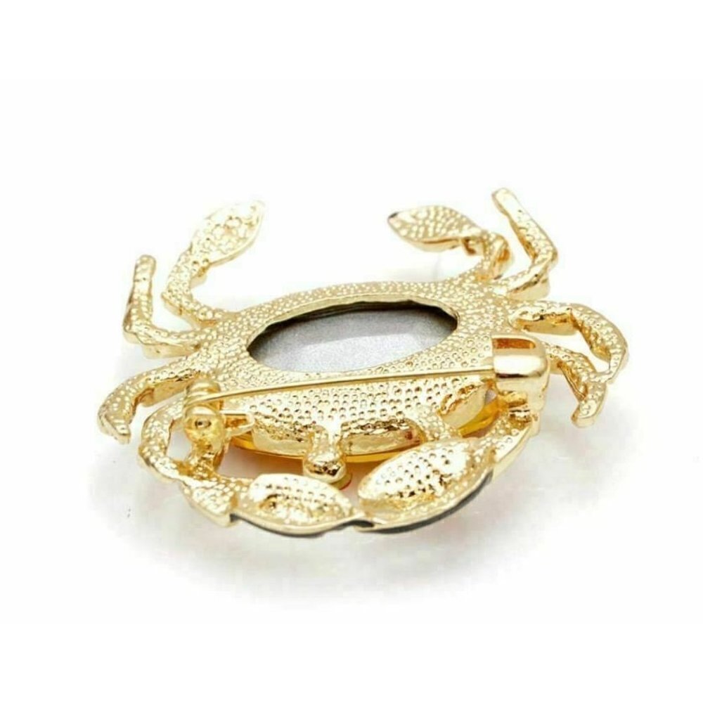 Large crystal CRAB BROOCH - Picture 6 of 6